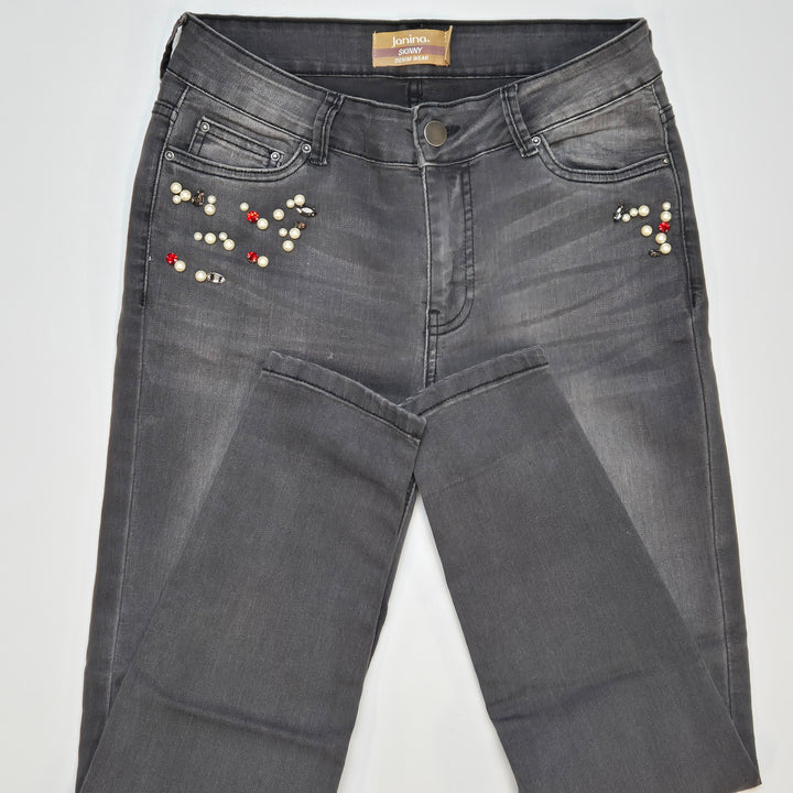Trendiga dekorerade jeans Dsquared2 skinny svart
