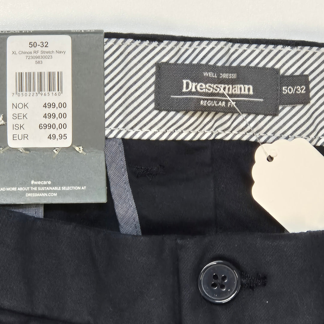 Mörkblå dressmann chinos herrstorlek 50/32