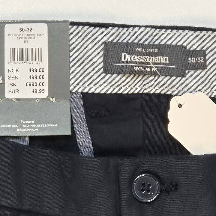 Mörkblå dressmann chinos herrstorlek 50/32