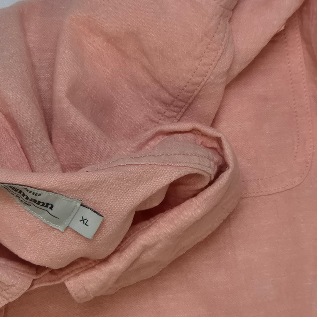 Kortärmad rosa skjorta i bomull från Tick Stilukänn