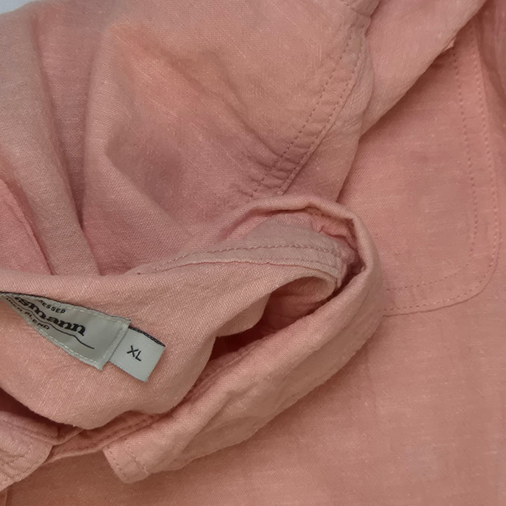 Kortärmad rosa skjorta i bomull från Tick Stilukänn