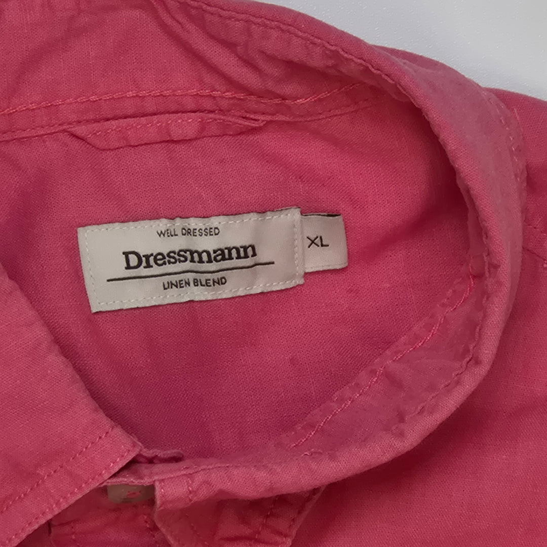 Dressmann rosa linneskjorta XL herrkvalitet