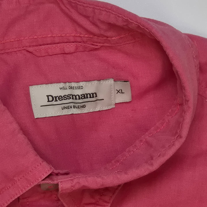 Dressmann rosa linneskjorta XL herrkvalitet