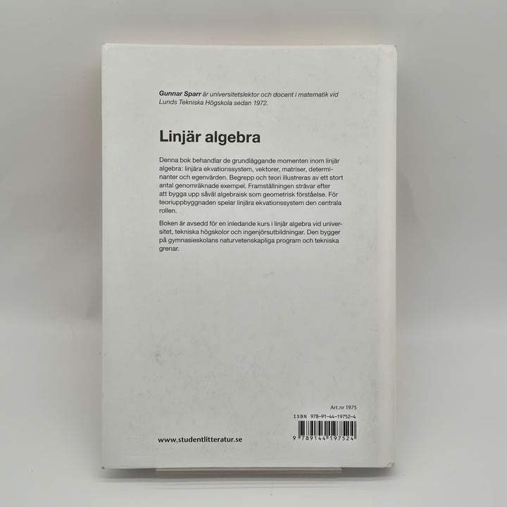Klassisk bok Linjär Algebra Gunnar Sparr