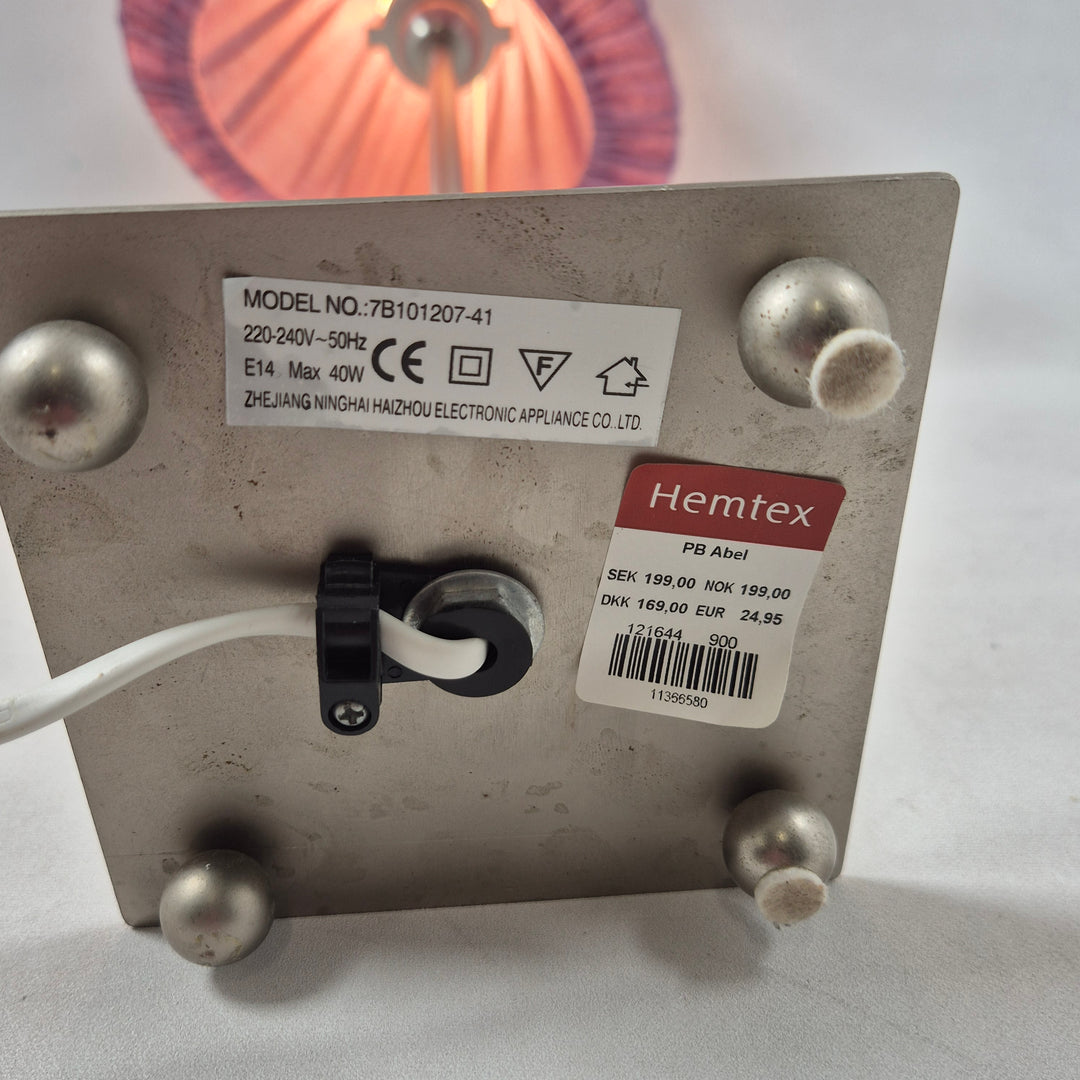 Rosa Bordslampa Hemtex med Veckad Skärm