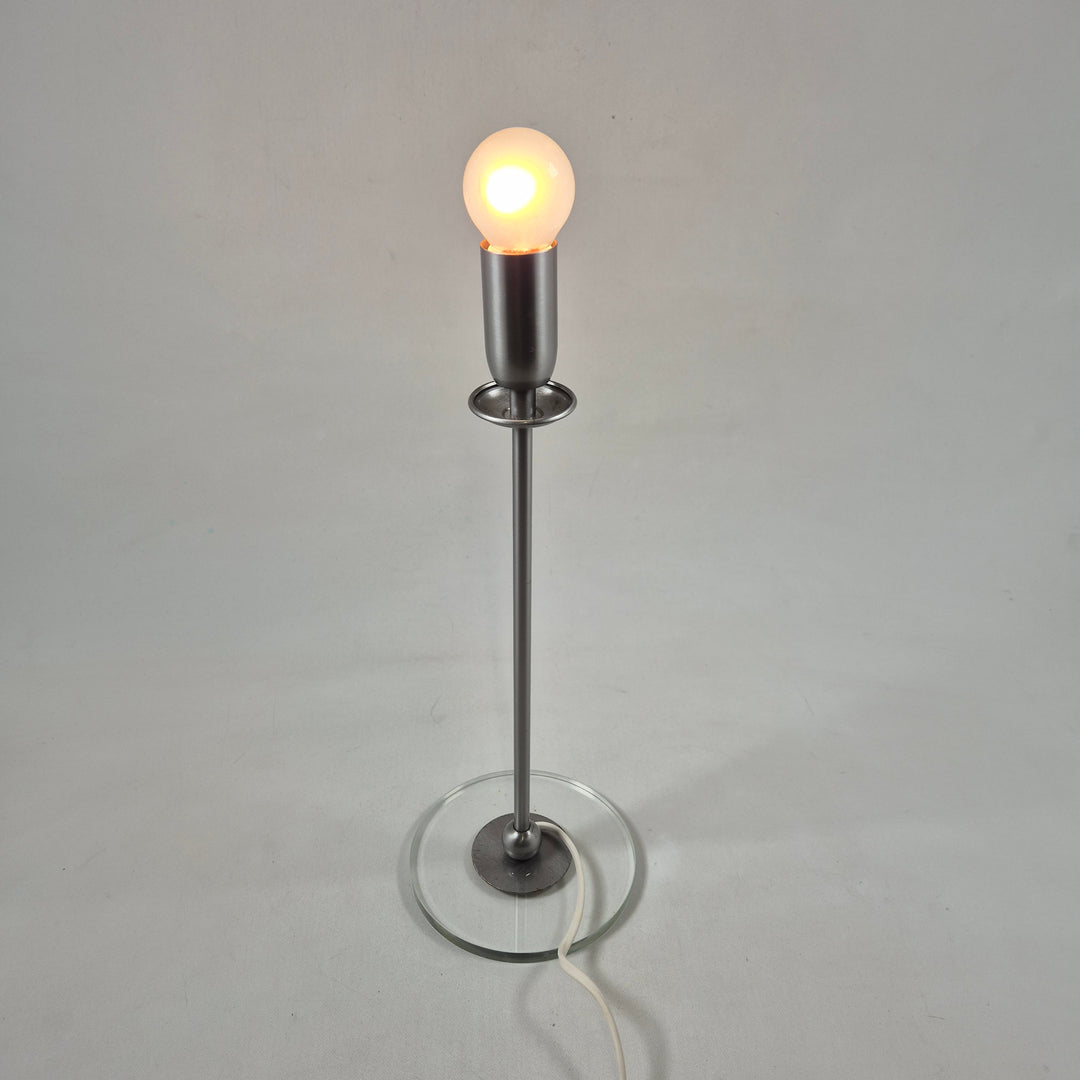 Retro bordslampa i glas och stål