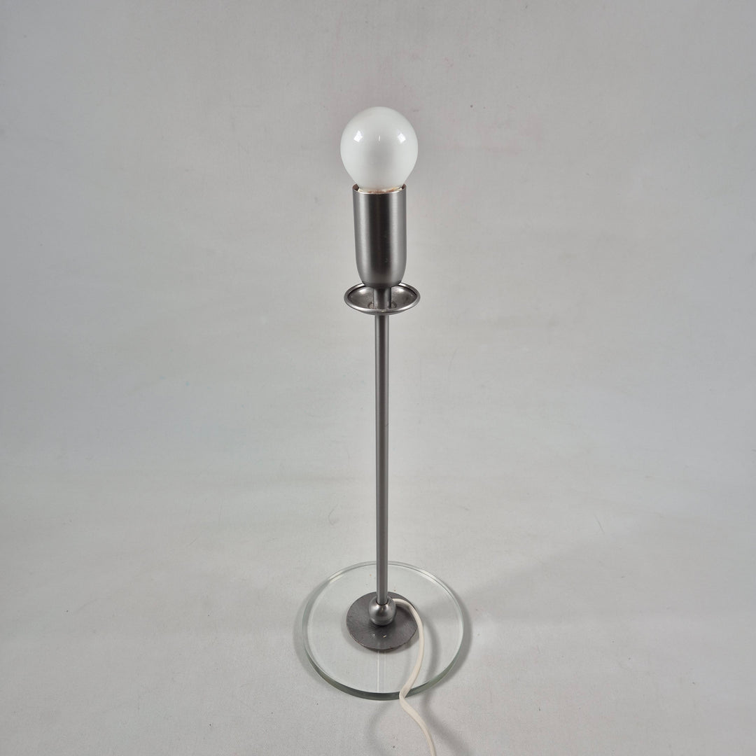 Retro bordslampa i glas och stål