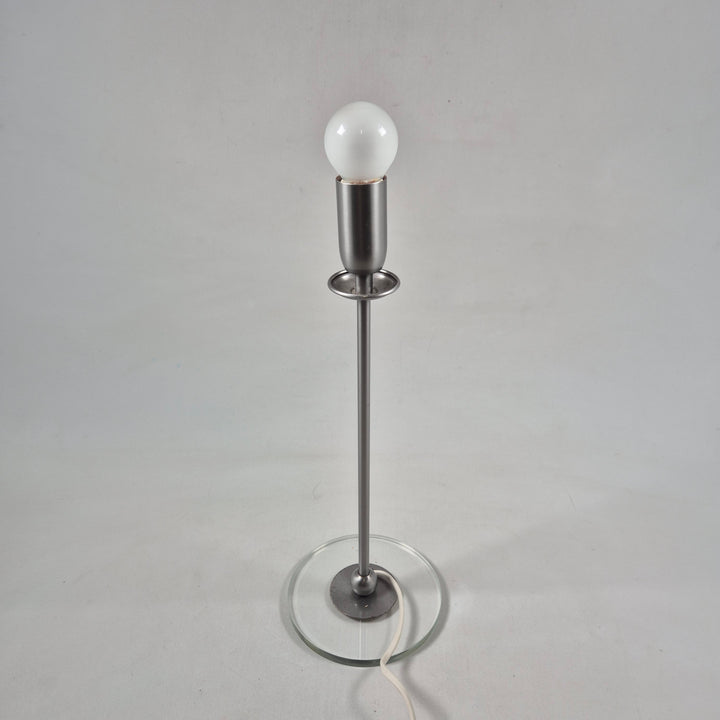 Retro bordslampa i glas och stål