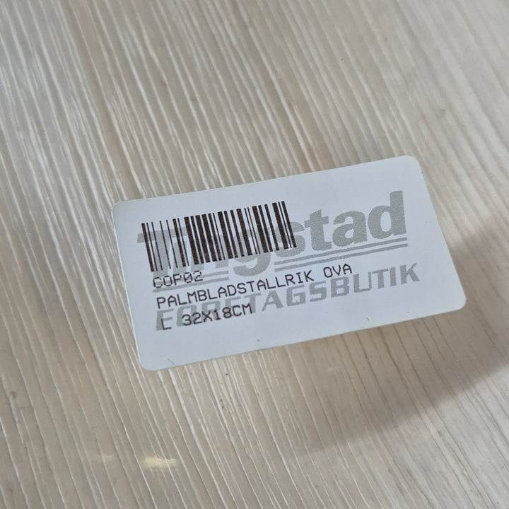 Unik hållbar oval palmbladstallrik 32x18 cm