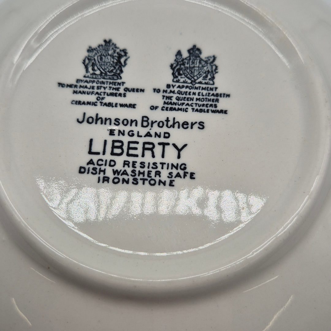 Retro skål i blåmönstrat Ironstone från Johnson Brothers