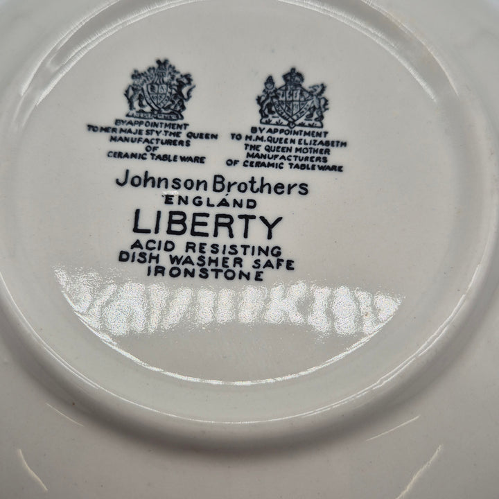 Retro skål i blåmönstrat Ironstone från Johnson Brothers