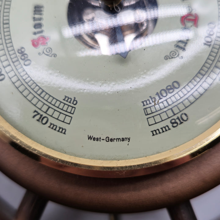 Retro Barometer i Skeppsratt Design Trä