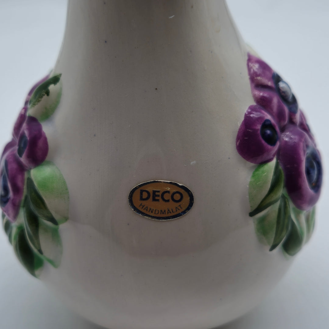Handmålad fågelvas från DECO i keramik