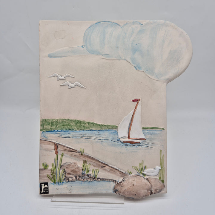 Retro Keramiktavla med Havsmotiv från Gustavsberg