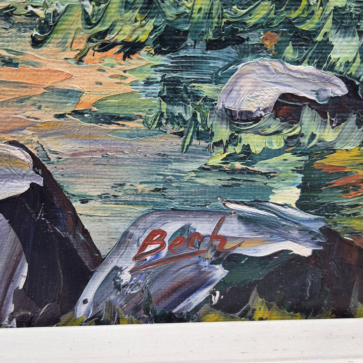 Tavla – Landskap med fjällmotiv, signerad Bech (113x83 cm)