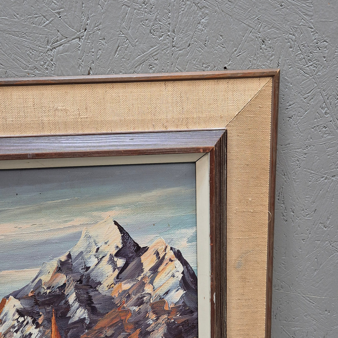 Tavla – Landskap med fjällmotiv, signerad Bech (113x83 cm)