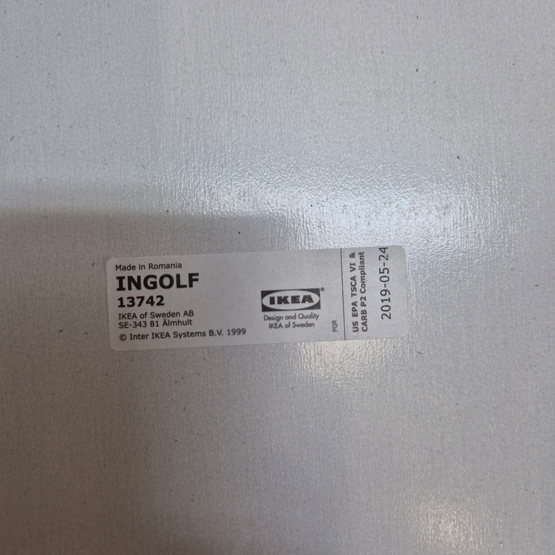 Vita IKEA stolar med blå dynor/4 st