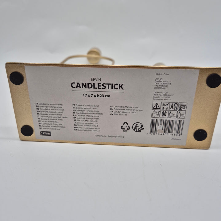 Elegant modern ljusstake metall JYSK guldfinish