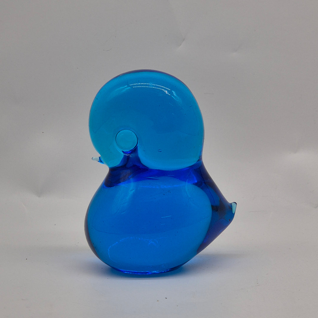 Retro blå glasfågel i elegant design