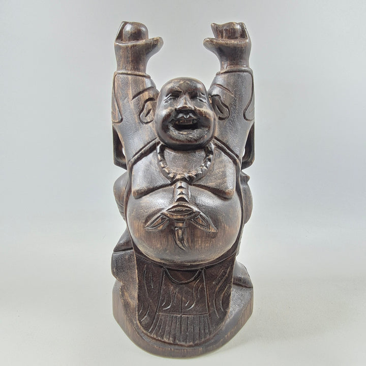 Retro handgjord trähantverk lyckobringande figur