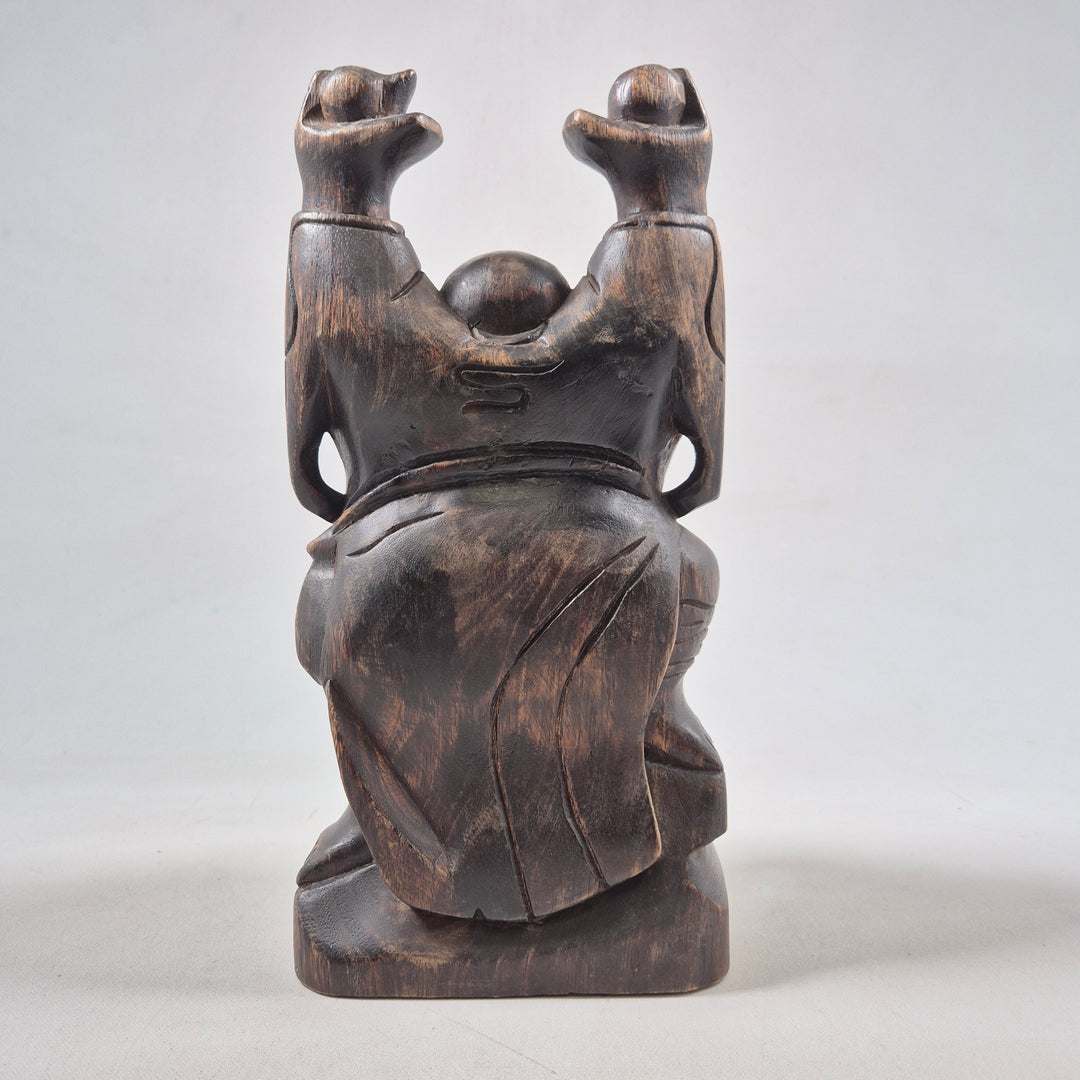 Retro handgjord trähantverk lyckobringande figur