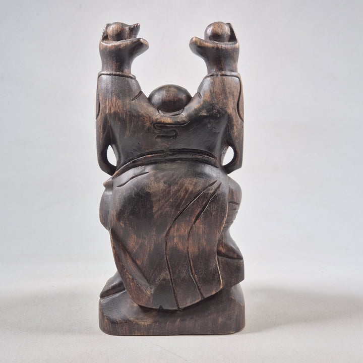 Retro handgjord trähantverk lyckobringande figur