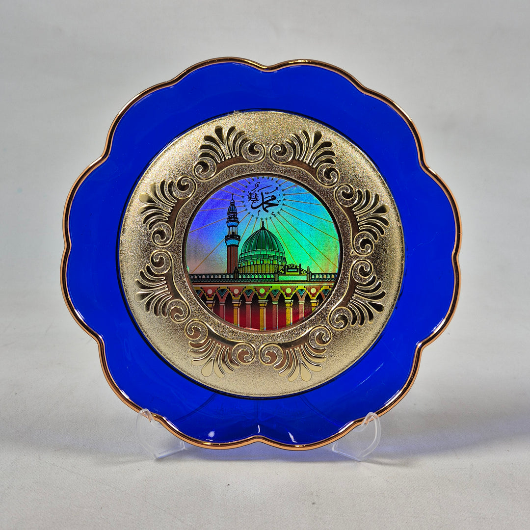 Dekorativ retro tallrik med historisk illustration