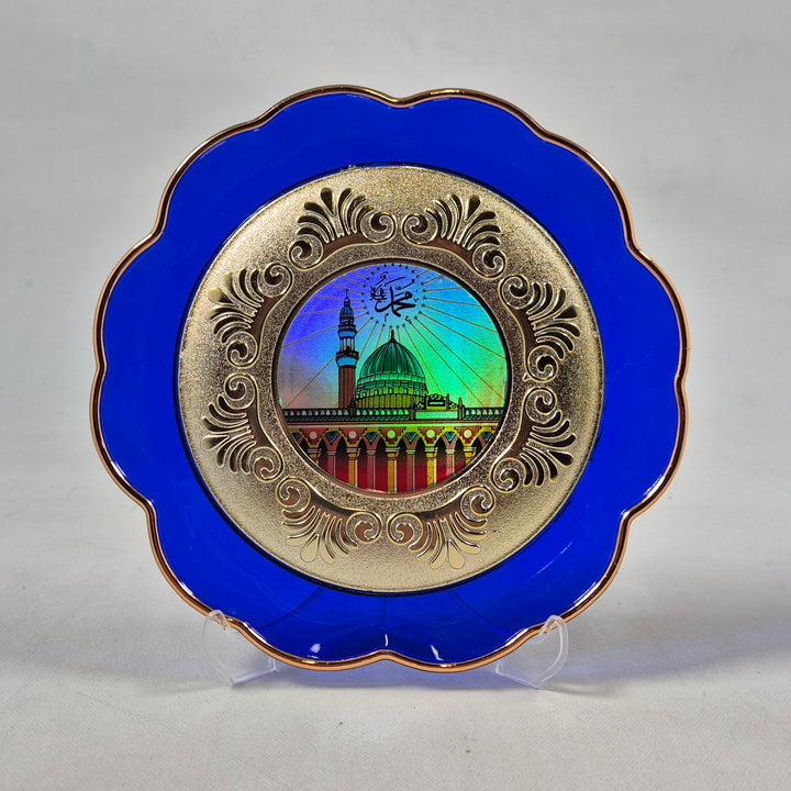 Dekorativ retro tallrik med historisk illustration