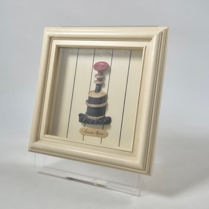 Unik retro skulptur i metall och trä