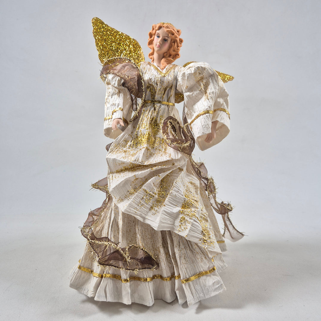 Retro Änglafigurin med Guldglitter och Textil