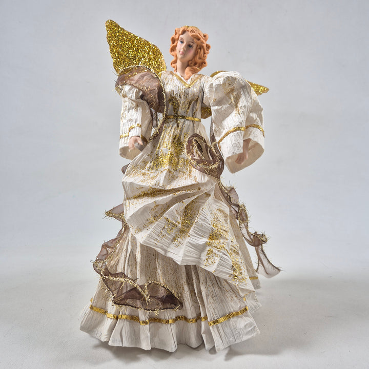Retro Änglafigurin med Guldglitter och Textil
