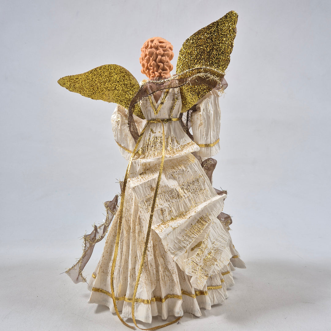 Retro Änglafigurin med Guldglitter och Textil