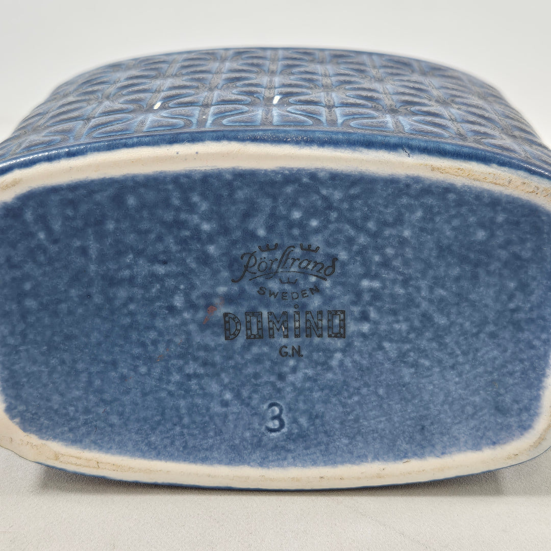 Retro keramikvas från Rörstrand i djupblå färg