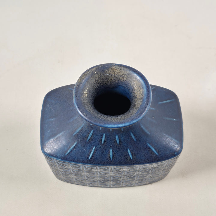 Retro keramikvas från Rörstrand i djupblå färg