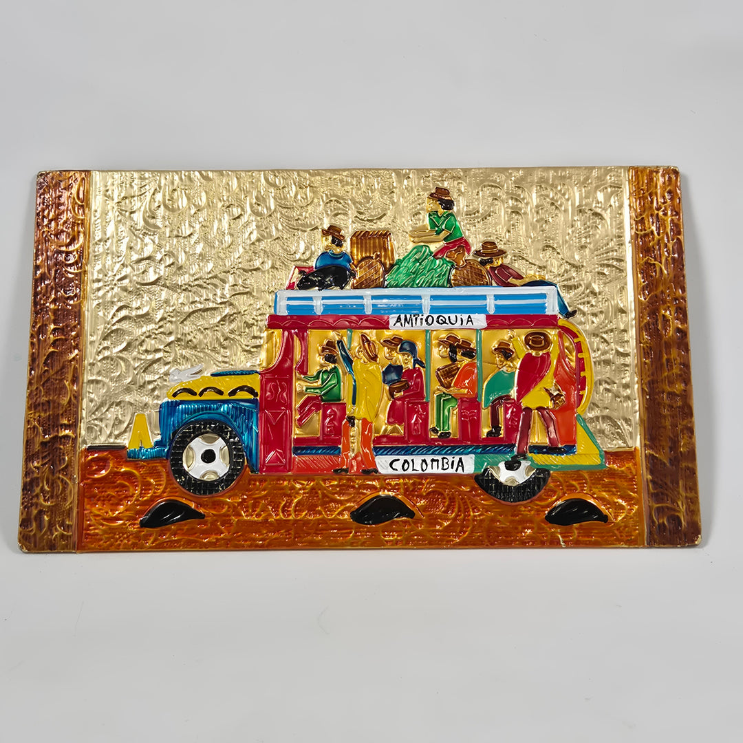 Färgstark Colombiansk Buss Dekorplåt