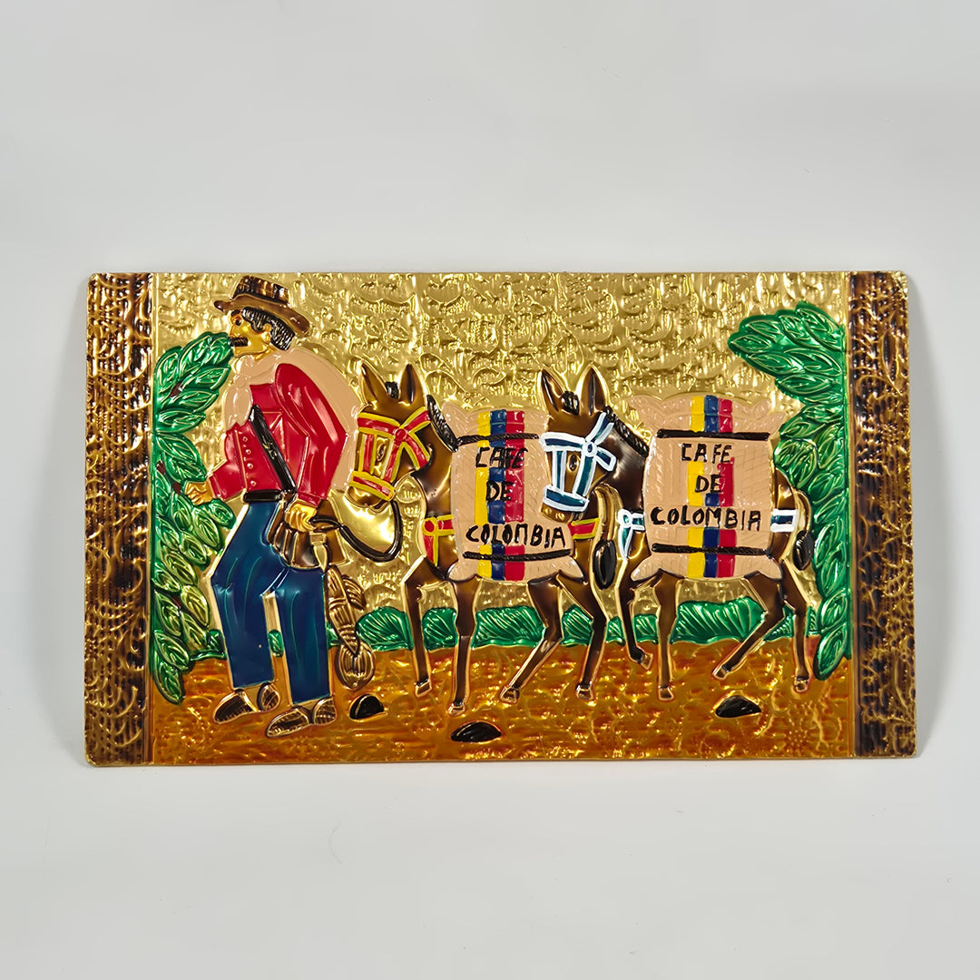 Färgrik Colombiansk Kaffetransport Väggdekor