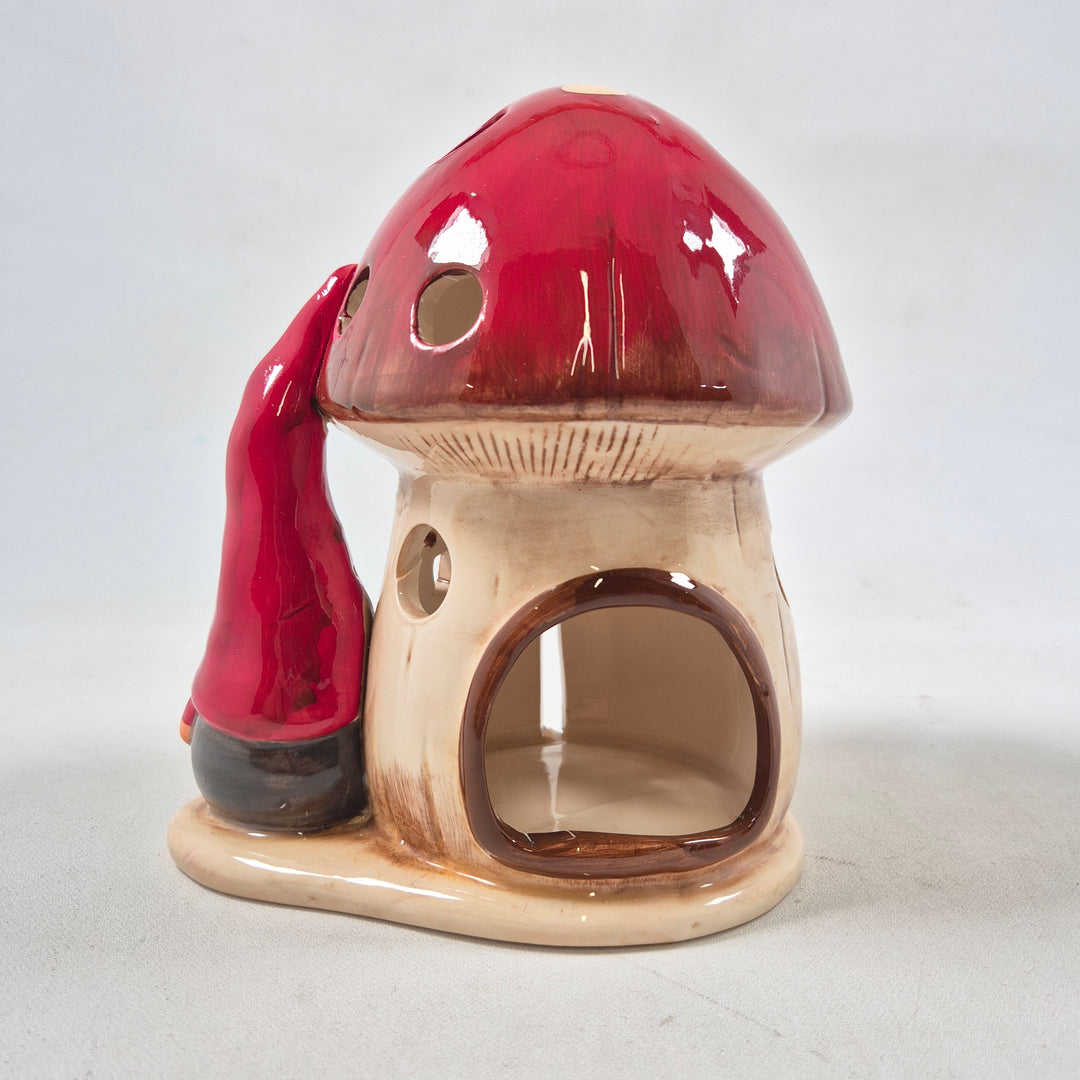 Retro keramiksvamp dekoration ljuslykta unik