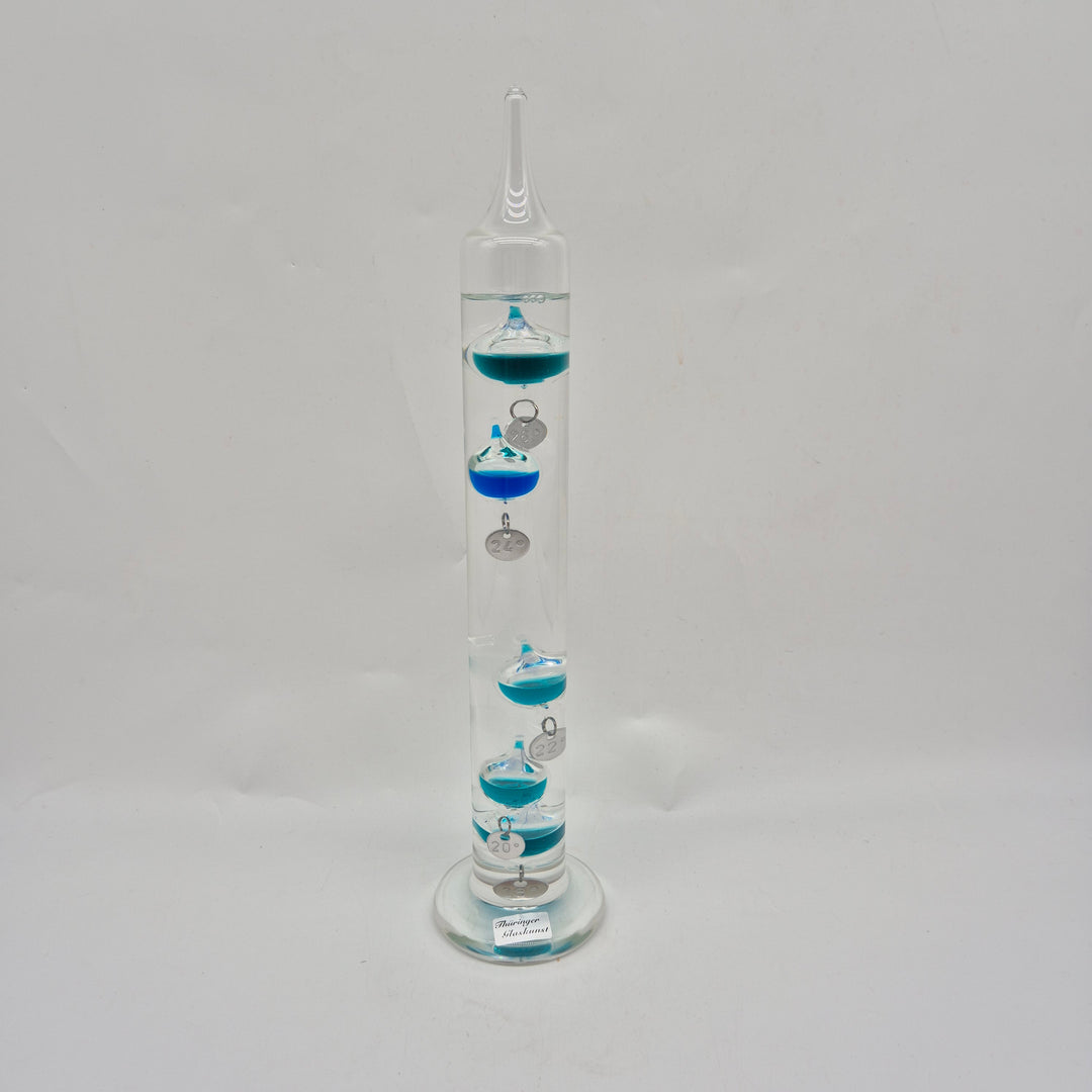 Elegant Galileotermometer Retro Glas Thüringer Glaskunst