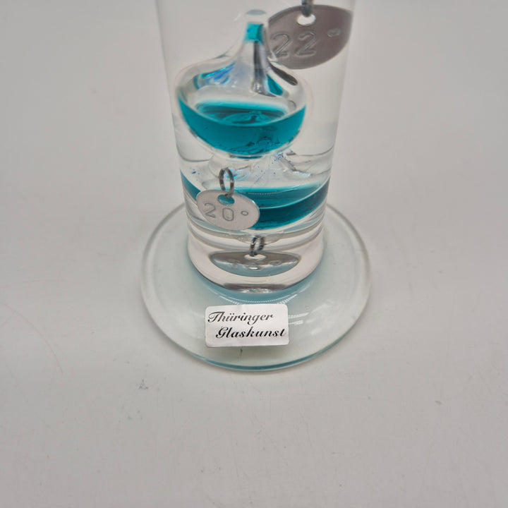 Elegant Galileotermometer Retro Glas Thüringer Glaskunst