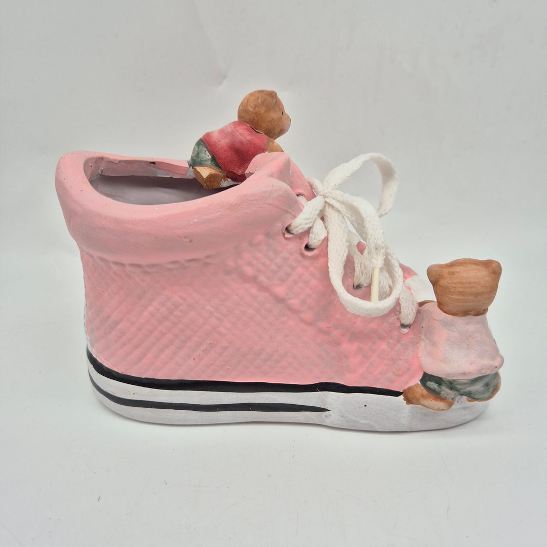 Rosa Keramik Spargris Sneaker med Björnar