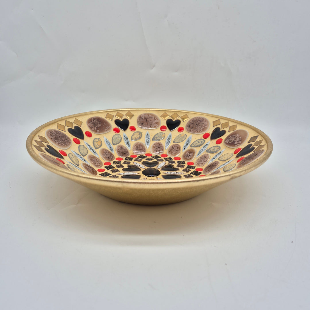Färgglad retro keramikskål 25 cm