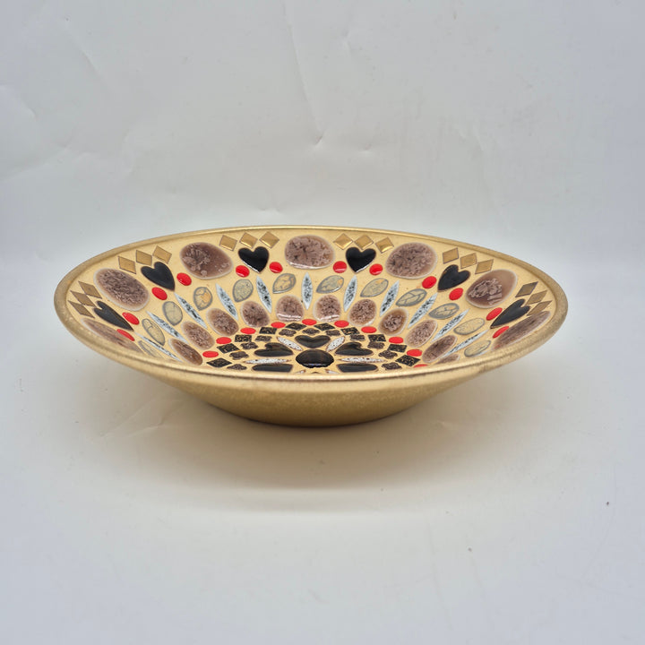 Färgglad retro keramikskål 25 cm