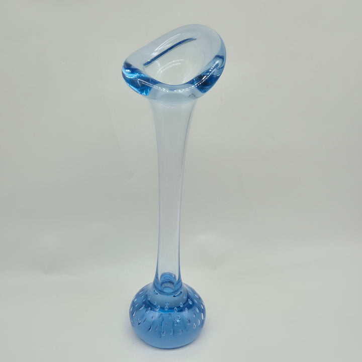 Retro Blåvit Glasvas Unik Design