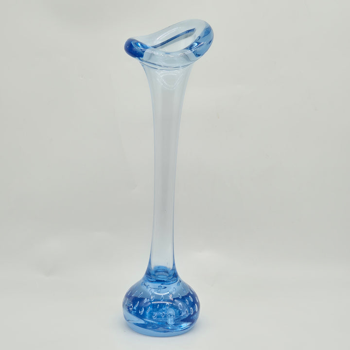 Retro Blåvit Glasvas Unik Design