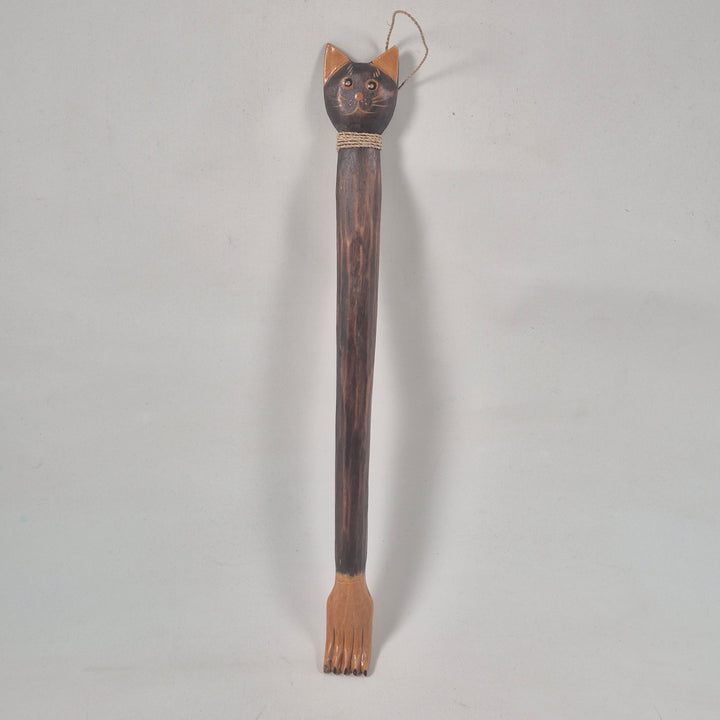 Retro träskulptur katt unik 50 cm
