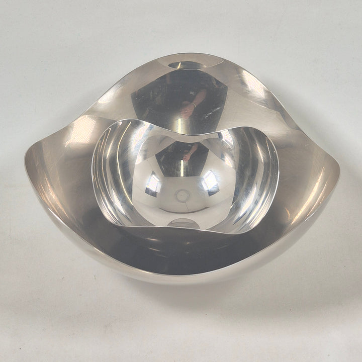 Elegant fruktskål i rostfritt stål Georg Jensen تلميع وإعادة تصوير