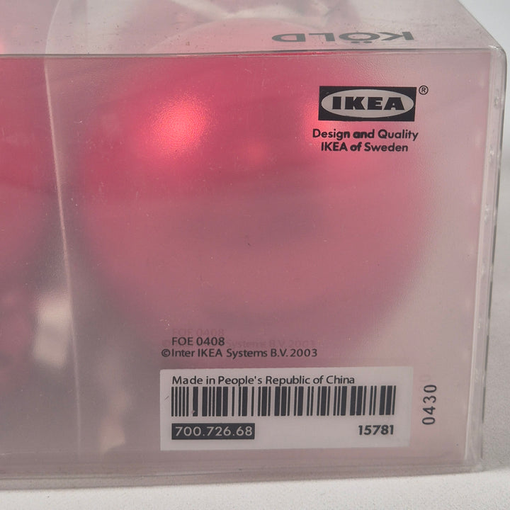 Retro röda julgranskulor plast IKEA vintage