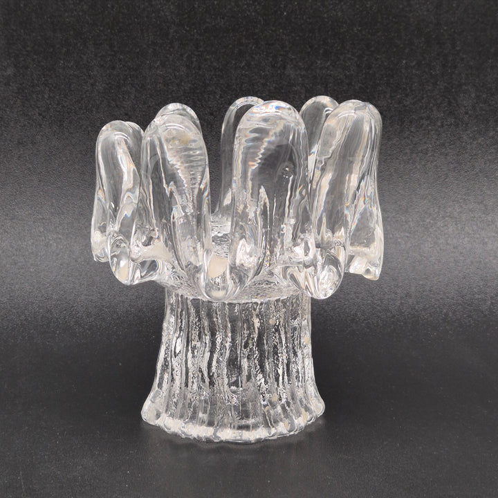 Unik blomformad glasvas i klarglas