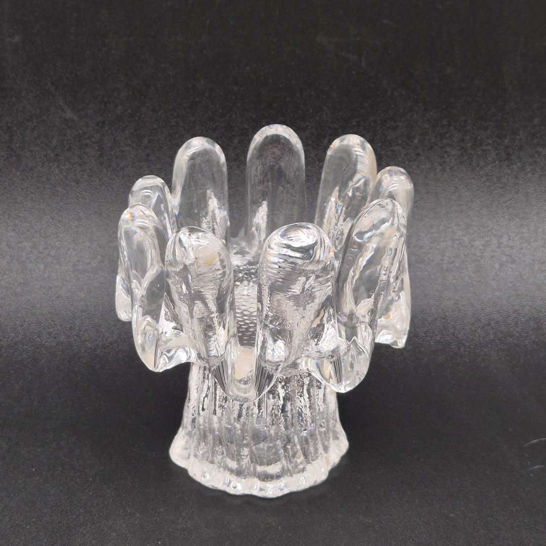 Unik blomformad glasvas i klarglas