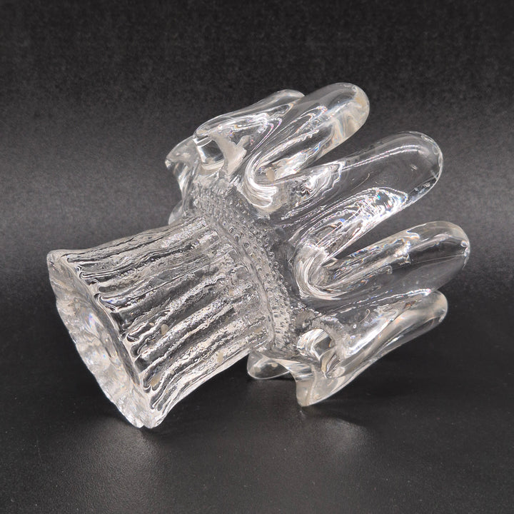 Unik blomformad glasvas i klarglas